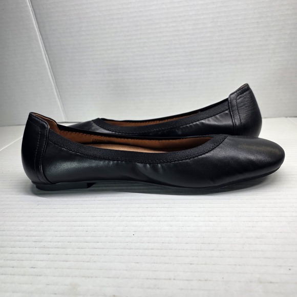 Vionic Caroll Women's 9.5 Black Leather Ballet Flats Orthotic Comfort - Picture 10 of 12